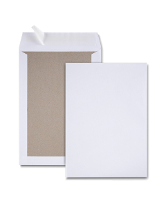 25 pochettes dos carton - Velin blanc - C4 229 x 324 mm - Auto-adhésive