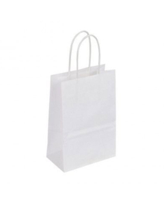 50 sacs en kraft blanc - Poignées torsadées - 350 + 120 x 440 mm