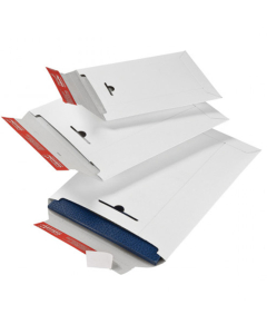 25 pochettes d'expédition en carton blanc - 24,5 x 34,5 cm - 3cm