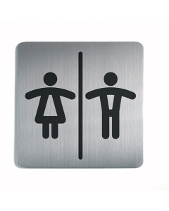 Plaque aluminium picto "WC homme/femme 15x15cm