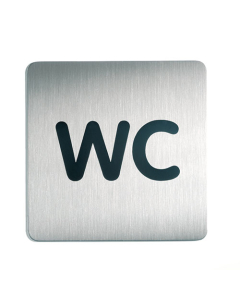 Plaque aluminium picto "WC" 15x15cm