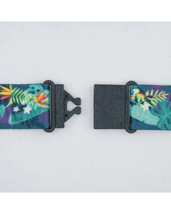 1 tour de cou - 2 cm de large - Motif Tropical - Avec mousqueton