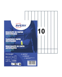 500 bracelets papier TYVEK®- largeur 19mm - Jaune Fluo