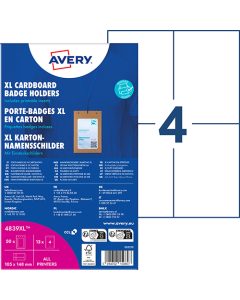 50 pochettes porte-badges A6 en carton certifié FSC®