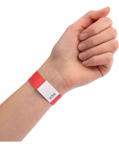 500 bracelets papier TYVEK® - largeur 19mm - Rouge Fluo