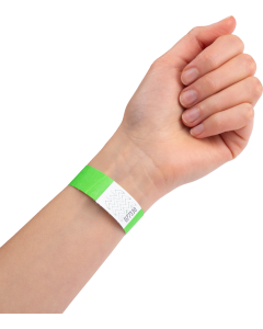 500 bracelets papier TYVEK® - largeur 19mm - Vert Fluo