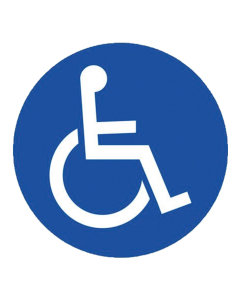 Panneau Parking réservé handicapé 30 cm - Bleu - Polypropylène - Non adhésif