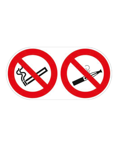 Panneau Interdit de vapoter et fumer 30 x 15 cm - Rouge - Polypropylène - Non adhésif