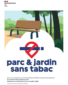 Plaque en dibon 420 x 297 mm "parc & jardin sans tabac"