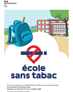 Plaque en dibon 420 x 297 mm "école sans tabac"