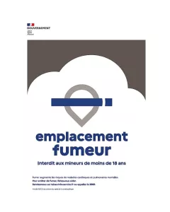 Plaque en dibon 420 x 297 mm "emplacement fumeur"