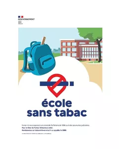 Plaque en dibon 600 x 400 mm "école sans tabac"