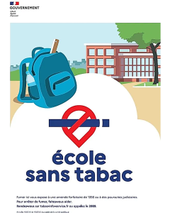 Plaque en dibon 600 x 400 mm "école sans tabac"
