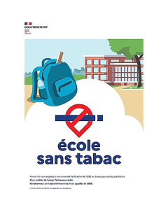 Plaque en dibon 600 x 400 mm "école sans tabac"