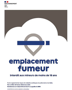 Plaque en dibon 600 x 400 mm "emplacement fumeur"