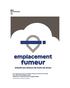 Plaque en dibon 600 x 400 mm "emplacement fumeur"