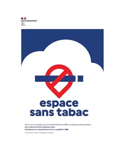 Plaque en dibon 3000 x 1000 mm "espace sans tabac"