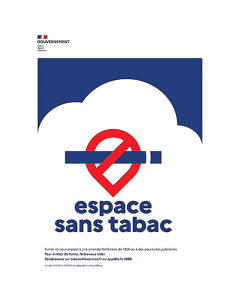Plaque en dibon 3000 x 1000 mm "espace sans tabac"