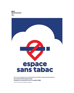 Plaque en PVC 420 x 297 mm "espace sans tabac"