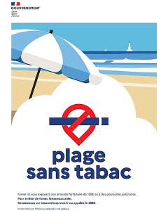 Plaque en PVC 420 x 297 mm "plage sans tabac"