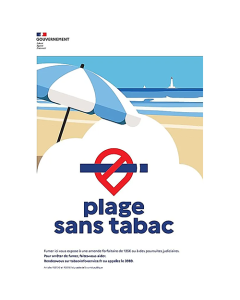 Plaque en PVC 420 x 297 mm "plage sans tabac"