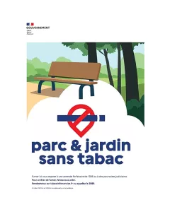 Plaque en PVC 420 x 297 mm parc & jardin sans tabac"