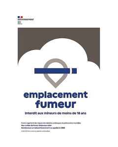 Plaque en PVC 420 x 297 mm "emplacement fumeur"