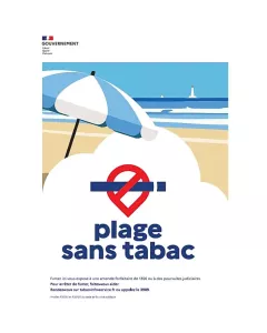 Plaque en PVC 600 x 400mm "plage sans tabac"