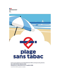 Plaque en PVC 600 x 400mm "plage sans tabac"