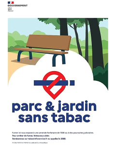 Plaque en PVC 600 x 400mm "parc & jardin sans tabac"