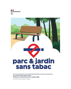 Plaque en PVC 600 x 400mm "parc & jardin sans tabac"
