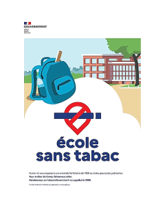 Plaque en PVC 600 x 400 mm "école sans tabac"