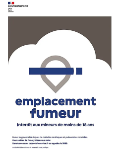 Plaque en PVC 600 x 400 mm "emplacement fumeur"