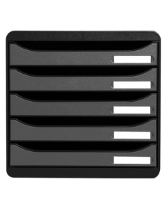 Big-Box 5 tiroirs - noir /argent