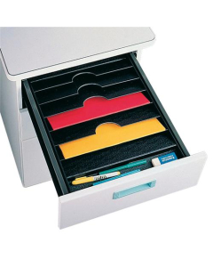 Trieur de tiroir de classement + 2 plumiers Paperflow 9,2x32,7x45,7cm noir