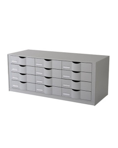 Bloc-classeur de classement de 12 tiroirs Paperflow 32,9x34,2x81,3 cm gris