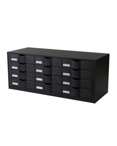 Bloc-classeur de classement de 12 tiroirs Paperflow 32,9x34,2x81,3 cm noir
