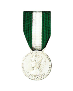 Médaille Régionale, Départementale et Communale gravée - Classe Argent 20 ans - Modèle en Bronze Argenté