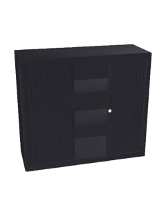 Armoire basse à rideaux 105x120 - Noir