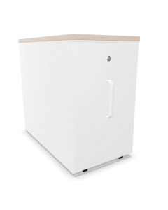 Caisson TOWER H 72 cm Métallique P.80x41 - Blanc / Acacia