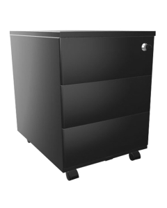 Caisson mobile métallique 3 tiroirs - Noir