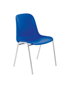 Chaise coque polypro empilable - Bleu