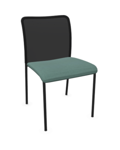 Chaise visiteur Casiopée - Résille noire et assise fjord