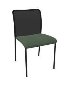Chaise visiteur Casiopée - Résille noire et assise cyprès