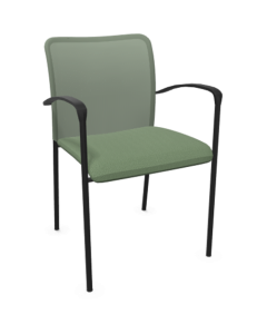 Chaise visiteur Casiopée - Avec accoudoir - Résille et assise vertes