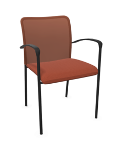 Chaise visiteur Casiopée - Avec accoudoir - Résille et assise oranges