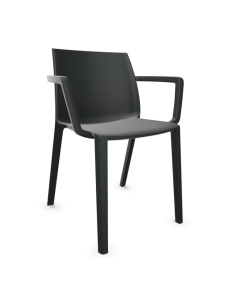 Chaise Soléo avec accoudoirs - Polypro réglisse