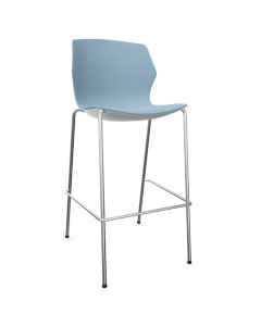 Tabouret My Frill - Pied chromé - Polypro grey blue