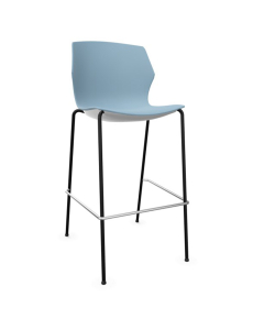 Tabouret My Frill - Pied noir - Polypro grey blue