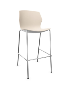 Tabouret My Frill - Pied chromé - Polypro crème